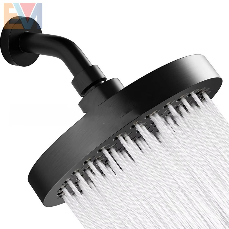 6 Inch Adjustable Showerhead Rainfall Full Chrome High Pressure Full Chrome Shower Head