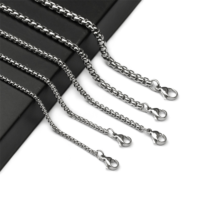 Fashion Jewelry Pure Titanium Bead Chain 2.0/2.4/3.0/4.0m Fashion Accessories Men's Beads Necklace
