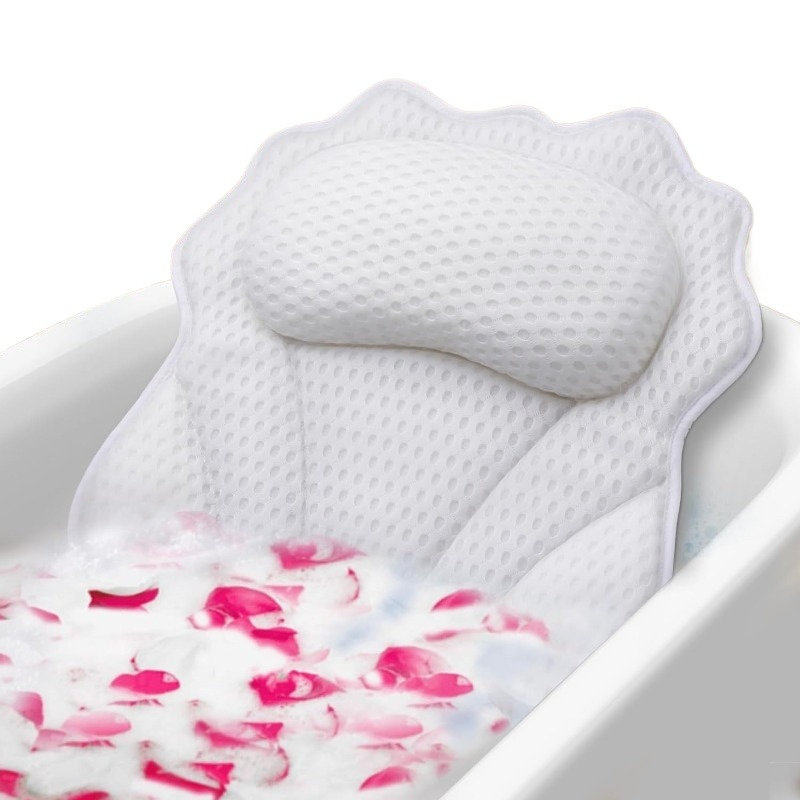 High Quality Ergonomic Luxury Pillow 3D Mesh Suction Soft Comfortable Bathtub Pillow