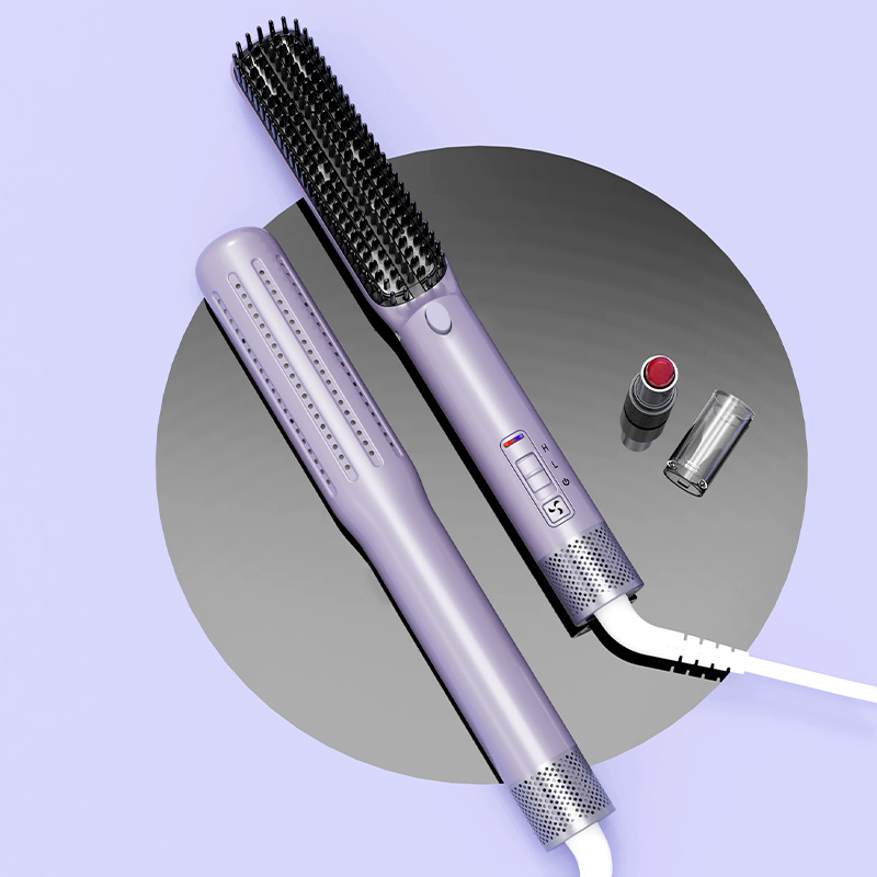 Airflow Ceramic LCD Heated Hair Straightening Hair Curling Brush