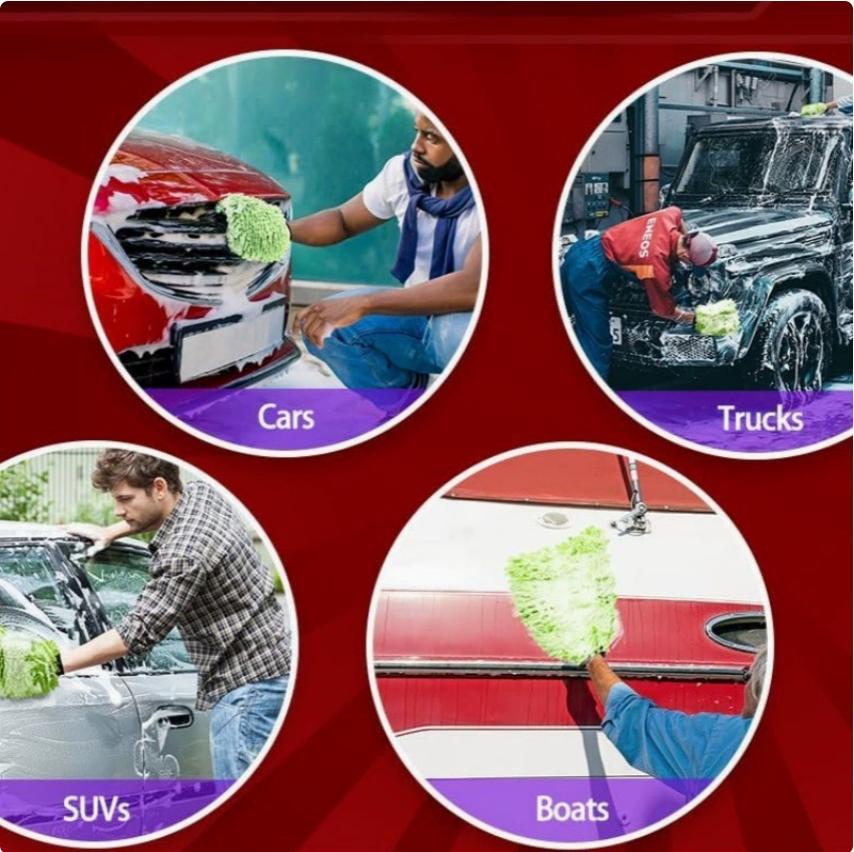 Customized Thicker Chenille Wash Mitt Glove Car Polishing Microfiber Cleaning Glove Dusting