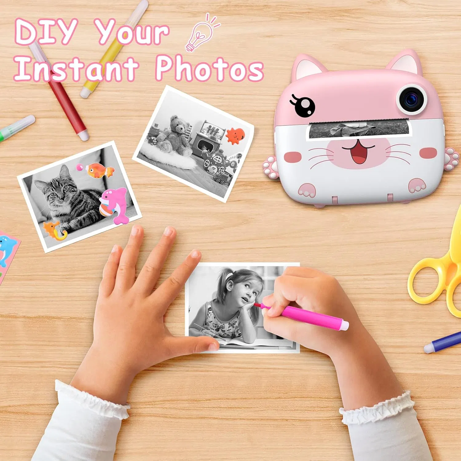 Kids Camera Instant Print, 2.5K Digital Video Instant Print Camera for Kids