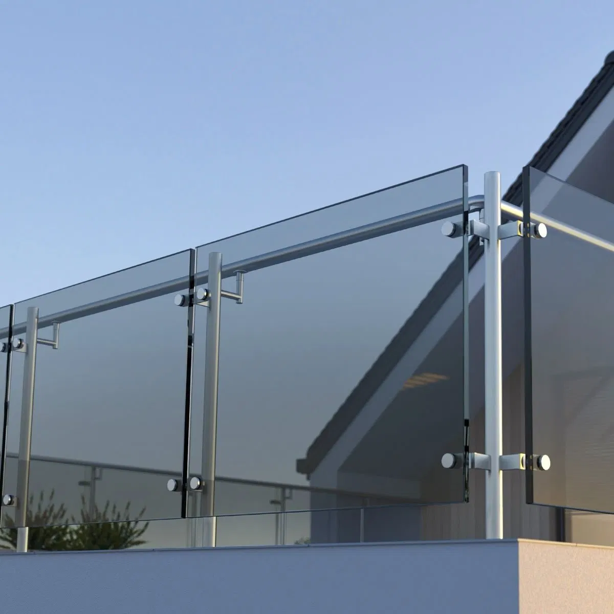 Factory Supply Glass Balcony Frameless Handrail Balustrade Stair Railing Stainless Steel Post
