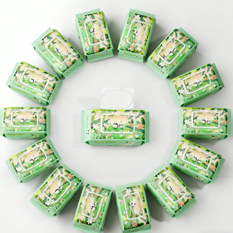 Soft Cotton Baby Hand and Mouth Wet Wipes Free Alochol Thick Spunlance Non-Waven Wet Tissues