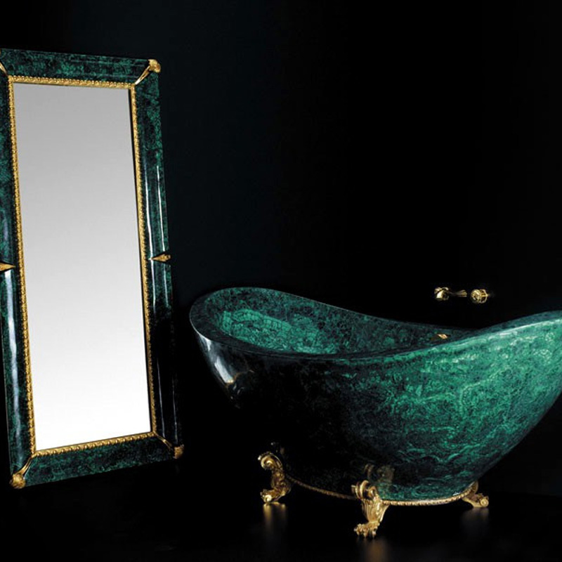 Dubai Luxury Natural Green Malachite Gemstone Marble Bathtub