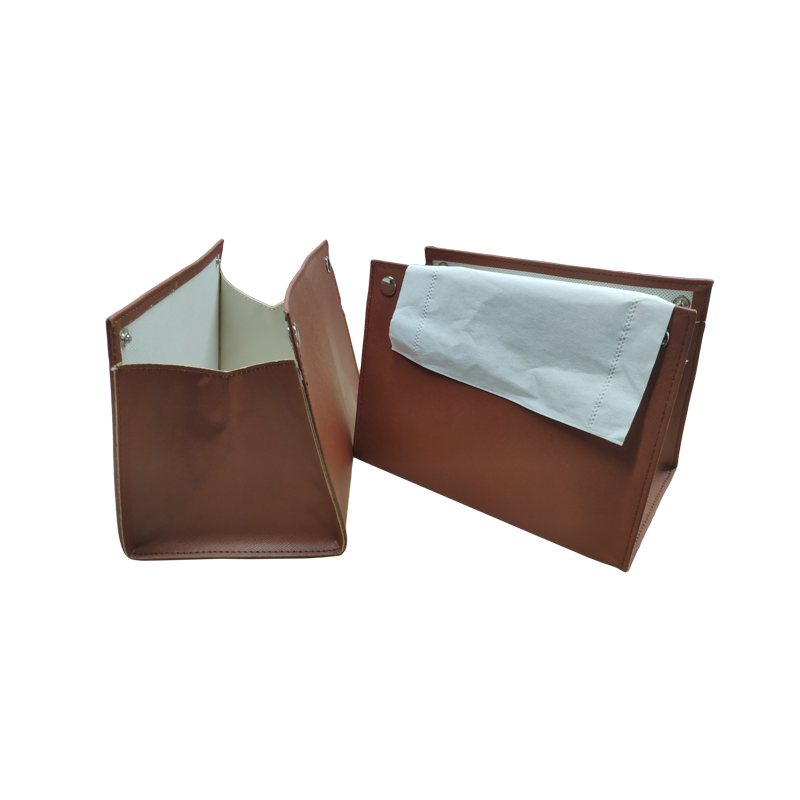 Custom Promotion Gift PU Leather Non-Woven Fabric Tissue Bag