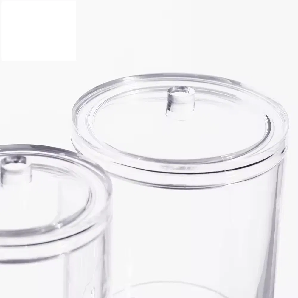 Promotion Gift Acrylic or PS Desktop Beauty Makeup Double Jars Organizer with Lids
