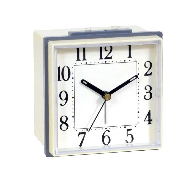 4 Inch Modern Square Custom Kids Alarm Clock Cheap Night Light Blue Small Table Clock Alarm Children
