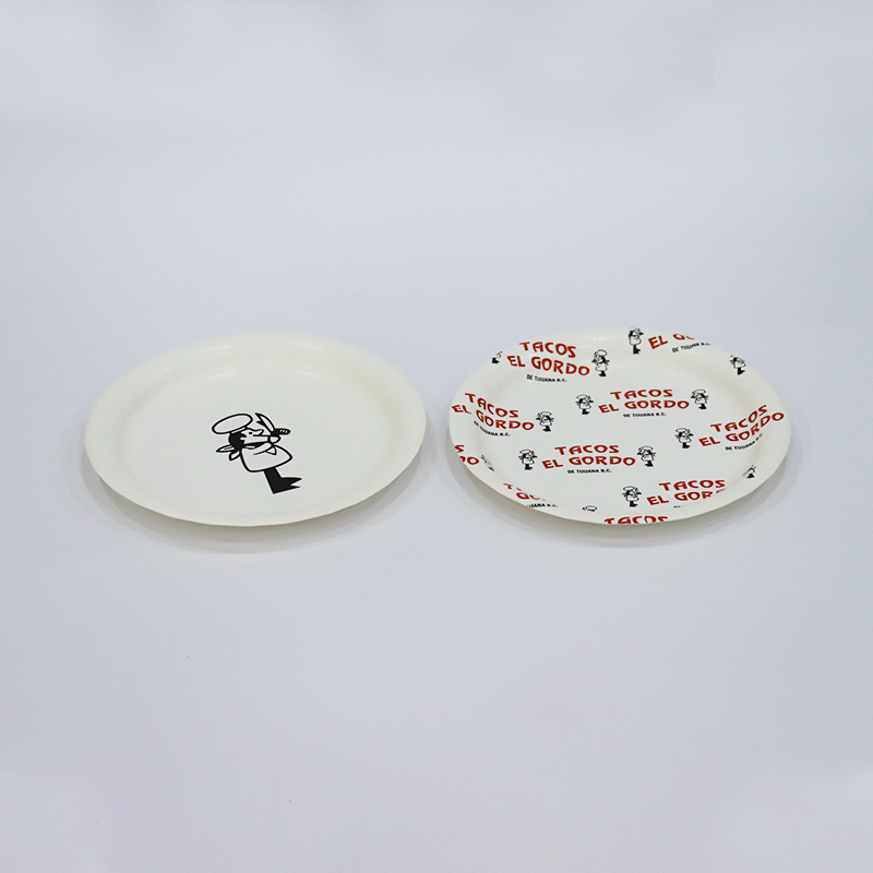 Lightweight White Disposable Custom Printed Paper Food Cake Dinner Dinnerware Biodegradable Plate