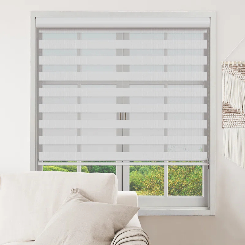 Custom Printed Horizontal Day and Night Automatic Shutter Blackout Shades Electric Cordless Window Zebra Roller Blinds