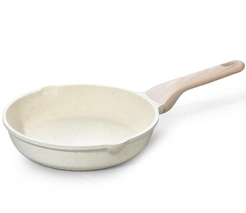 Factory Direct Selling Die Casting Aluminum Frypan with Soft Touch Handle