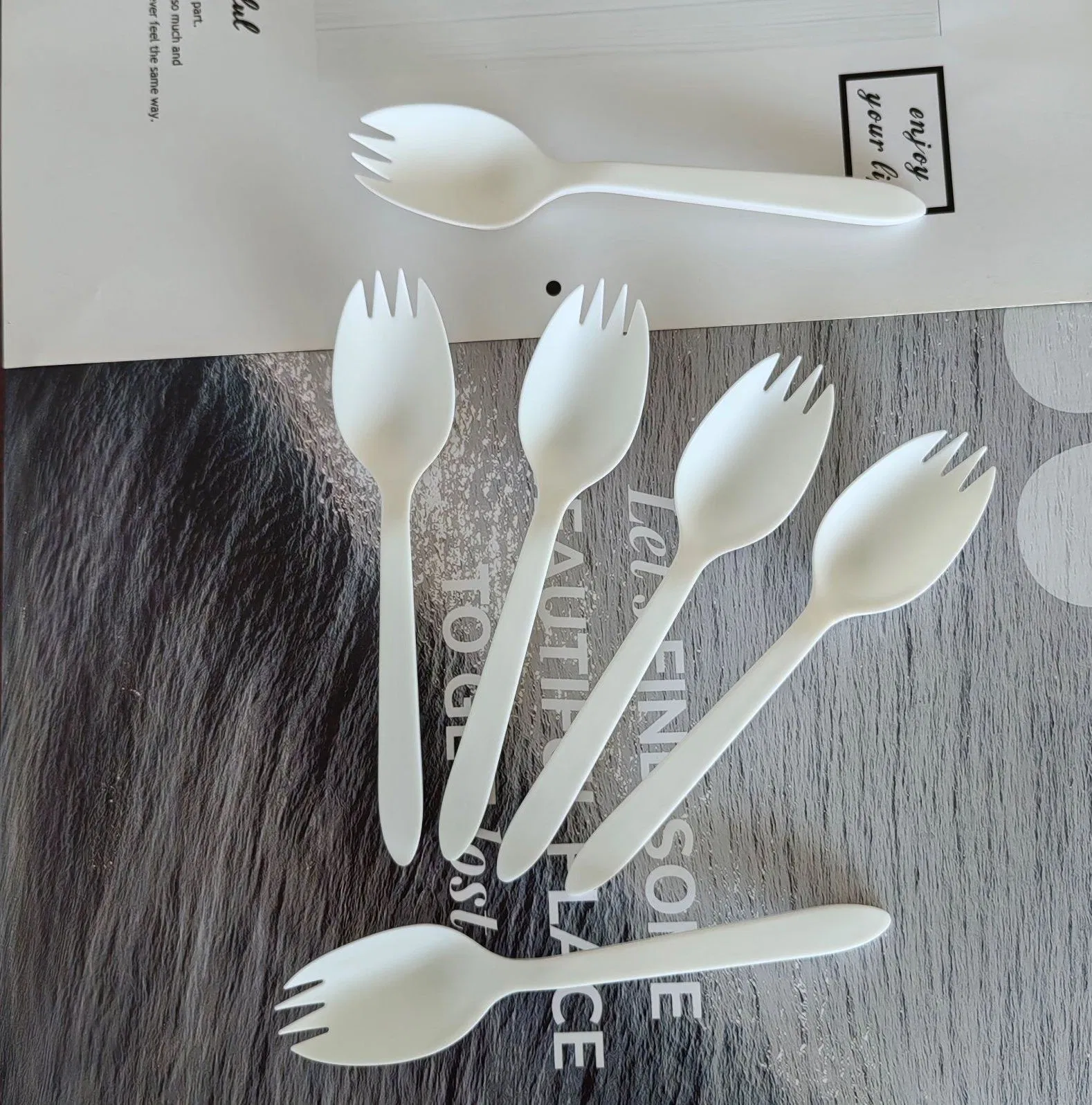 Plastic Free Disposable Biodegradable Compostable Cutlery Kits Spoon and Fork PLA Spork