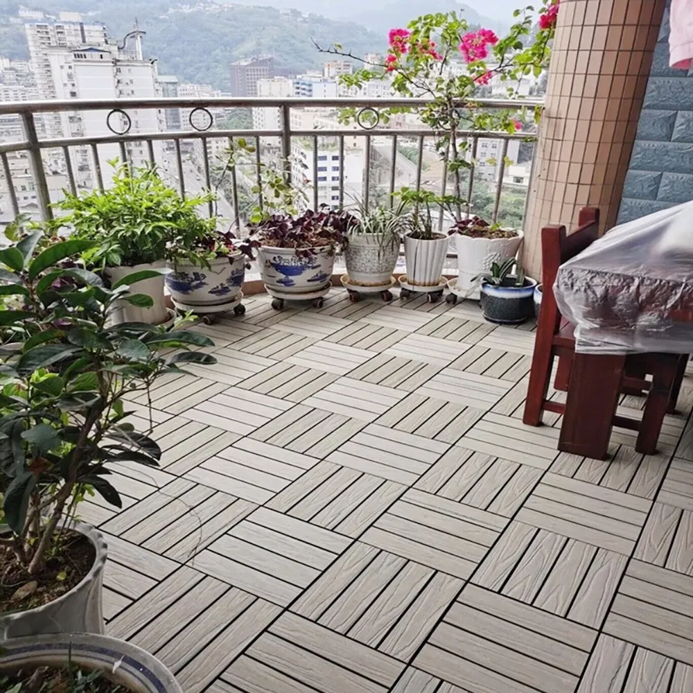 Waterproof Interlocking Composite Deck Tiles Square Living Outdoor WPC Floor Decking