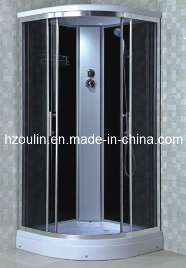 Shower Cabin with Acid Design Grey Glass