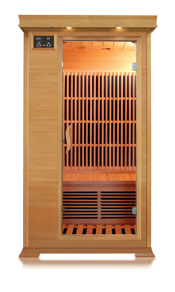 Luxury 1-2 Person Hemelock Wood Solid Wood Sauna Rooms Indoor Far Infrared Sauna for Sale
