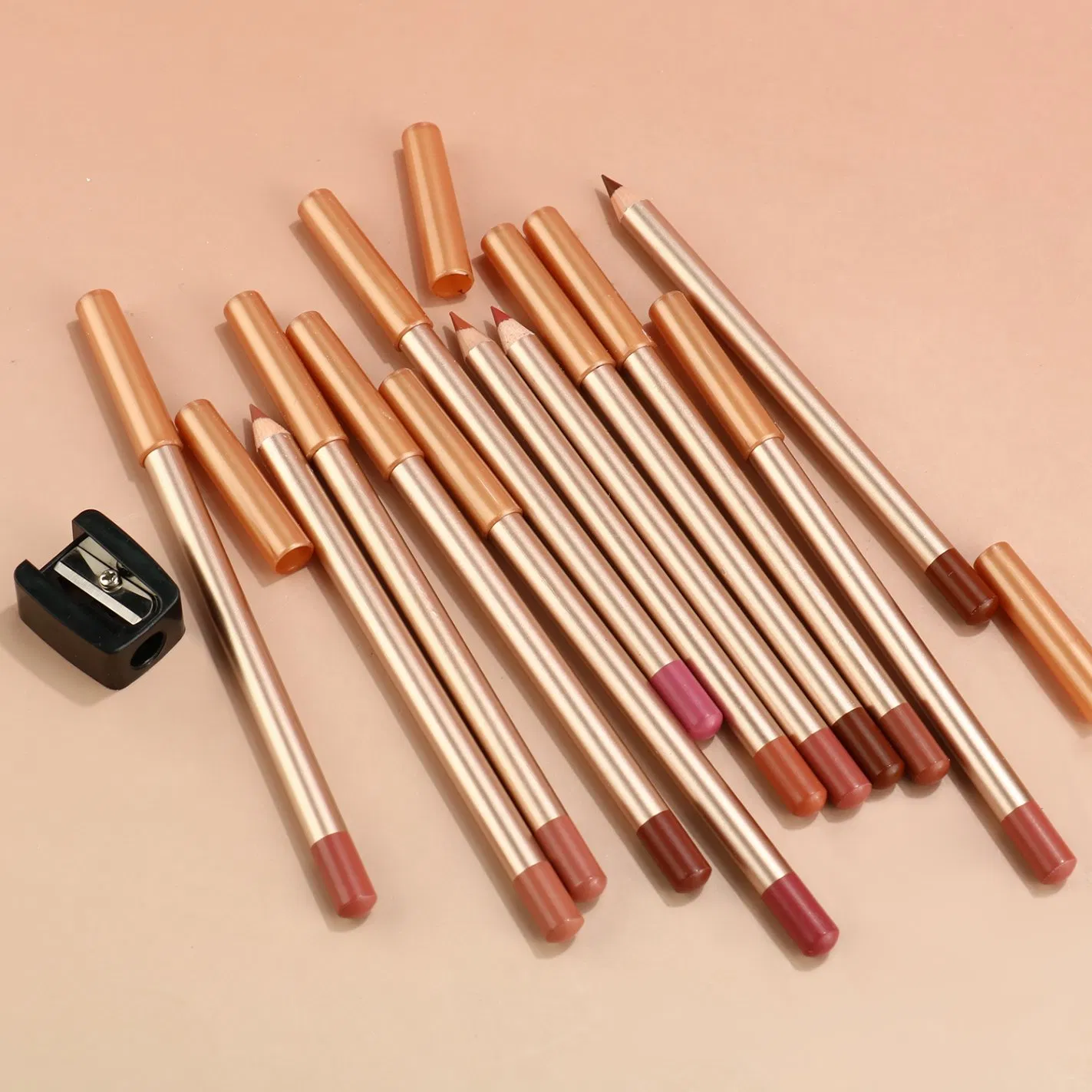 Private Label Makeup Vegan Matte Long Lasting Lip Liner Pencil Waterproof Gold Lipliner