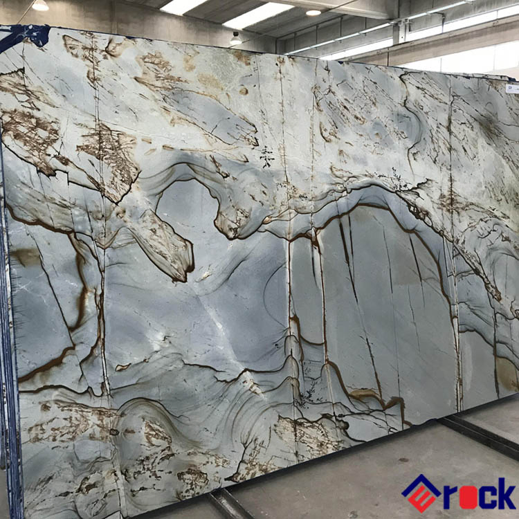 Luxury Tile and Stone Polished Roman Blue Quartzite Slabs for Countertops and Wall Panels