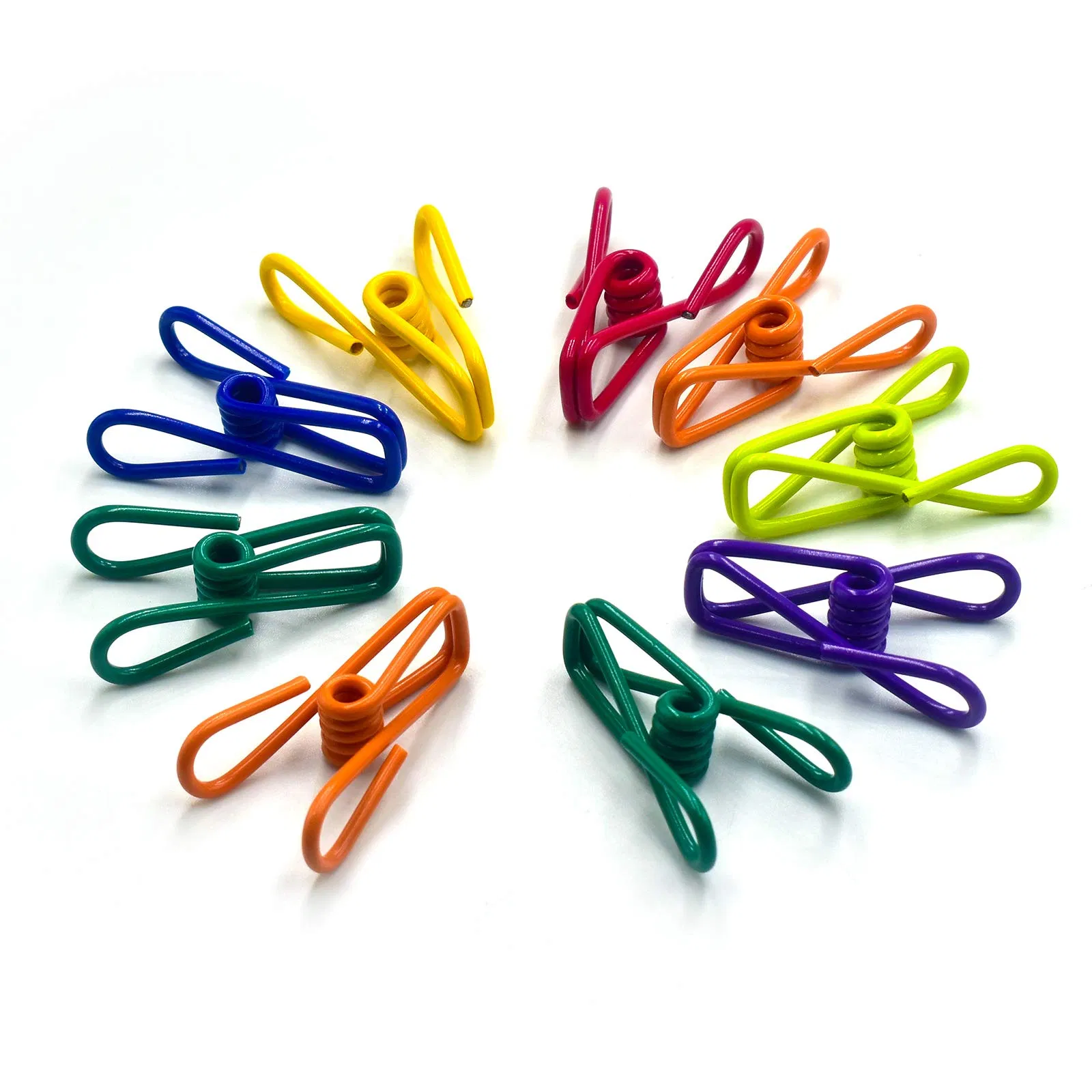 16 PCS Clips Utility PVC Coated Steel Food Package Chips Bag Clothes Clip