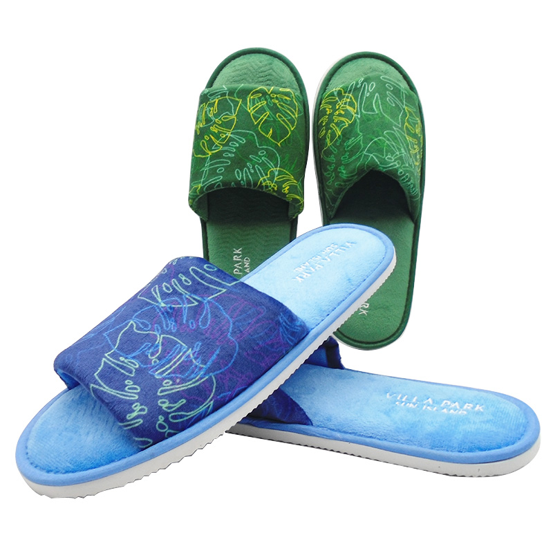Cheap Open Toe Disposable Slipper for Hotel and SPA with Embroidered Logo