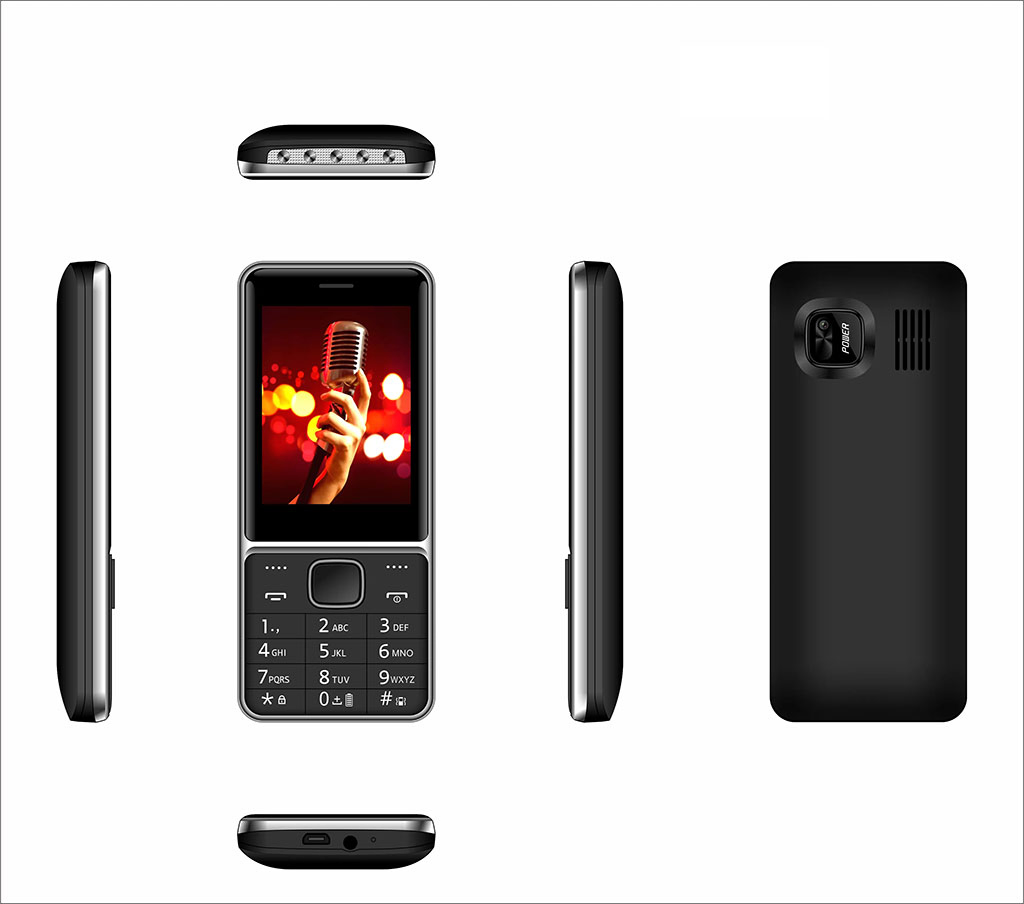 Кнопочный телефон 2G Dual SIM, металлический корпус, 2500 мАч