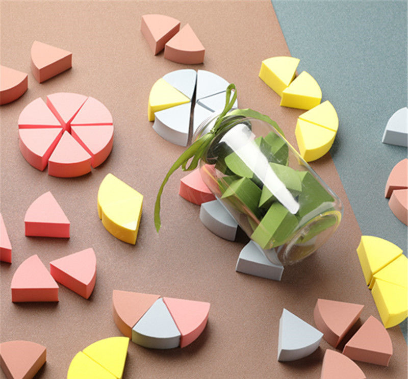 Fan -Shaped Makeup Eggs Do Not Eat Powder Sponge Pieces Makeup Tool Triangle Sponge 12 Pieces