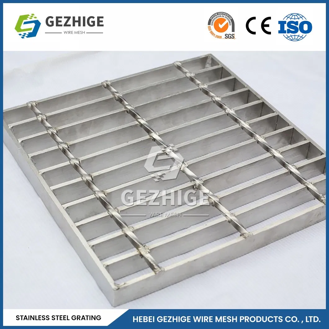 Gezhige Light Weight Stainless Steel Drain Grate Manufacturing Custom Stainless Steel Domed Grating China 75X6 75X10mm Bearing Bar Stainless Steel Bar Grating