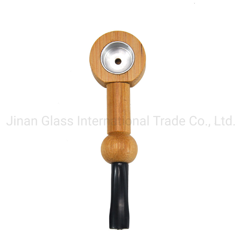 Tobacco Pipes Wood Pipe with Metal Bowl Glass Pipe Smoking Water Pipe