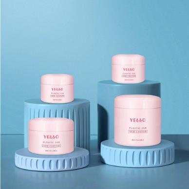 Wholesale Cosmetic Packaging Skincare Plastic 30ml 50ml 100 Ml 200ml 500ml Cream Jars with Spoon