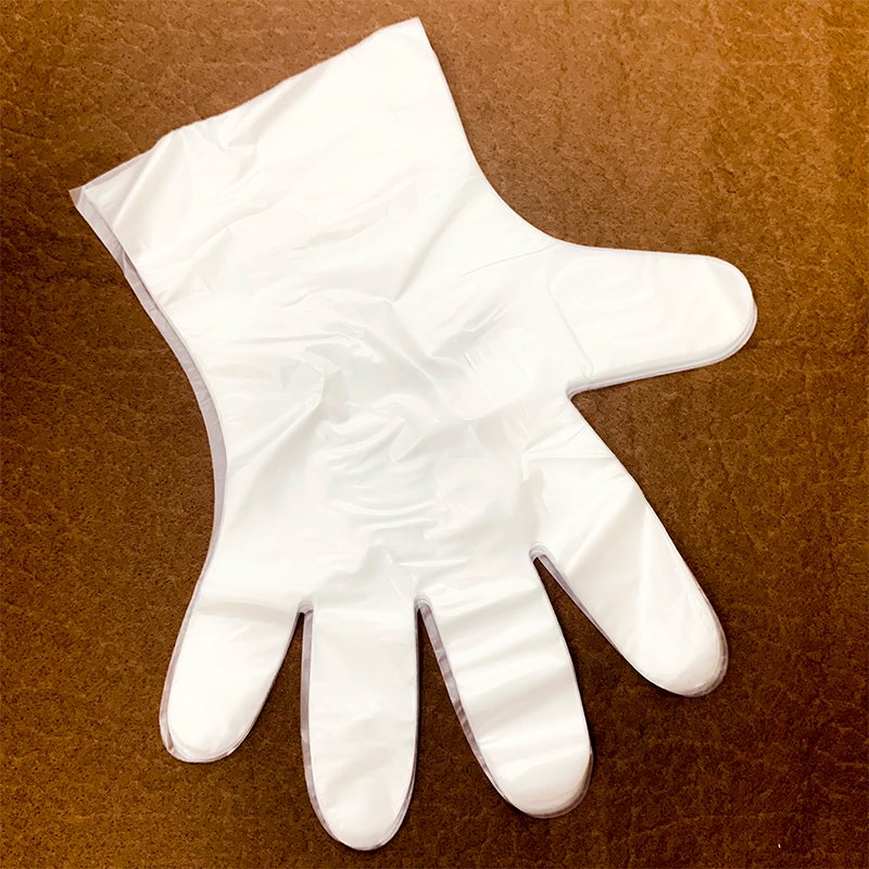 Custom 100 PCS TPE Disposable White Blue Gloves Medium