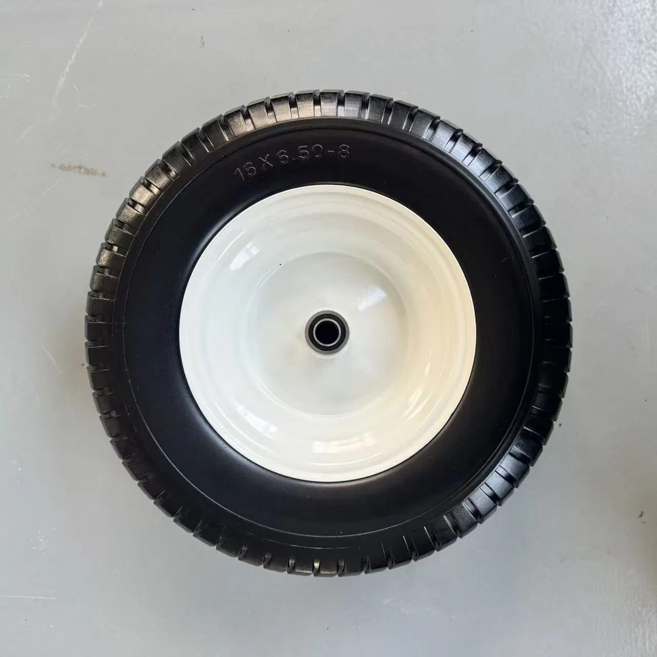 Flat Free 16X6.50-8 Lawn Mower Tire with 1 Inch Bearing, 3-6"Center Hub 16X6.50-8 Tire and Wheel Lawn Tractor Front Assembly Replacement Lawn