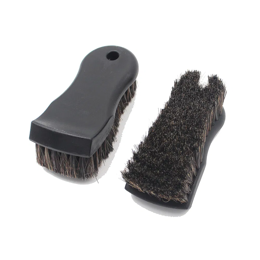 Multi-Function Long Tough Gentle Bristle Horse Hair Brush for Sensitive Sealed Leather and Car Cleaning