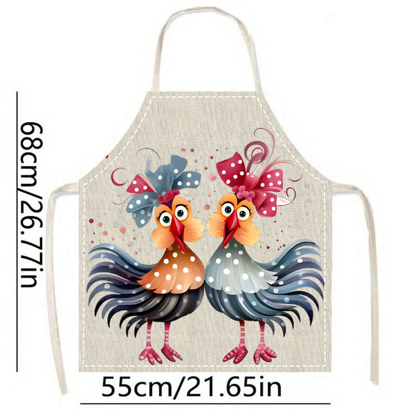 Custom Cartoon Print Washable Cotton Cooking Kitchen Apron Waterproof Oil-Proof Apron