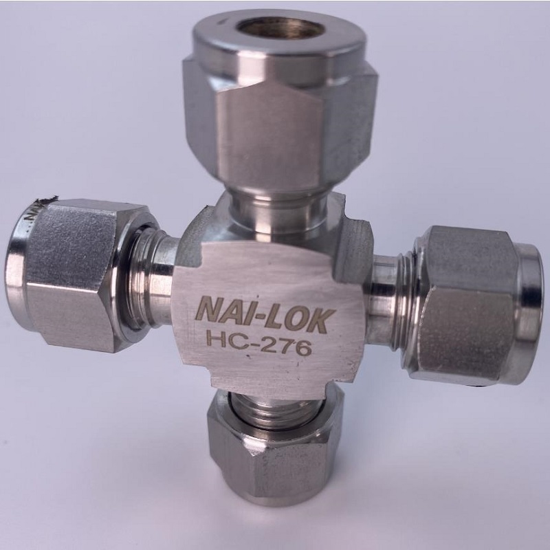 Nai Lok Hc276 Union Cross Four Way Pipe Joint Forged SS316 Tube Fittings Compression Cross