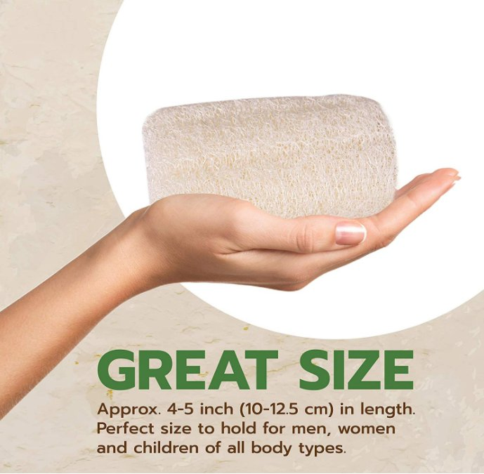100% Natural Loofah Exfoliating Sponge Pads Bath Shower Luffa for Women &amp; Men Remove Dead Skin Biodegradable