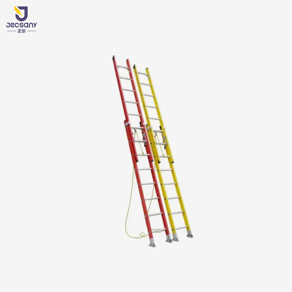 12FT Extension Ladders Fiberglass Foldable Ladder with FRP Slip-Resistant Feet