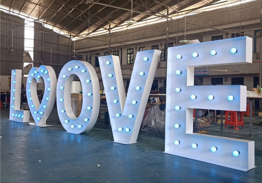 Full Color Outdoor Sign Marquee Light Acrylic 4FT Large Sign Lights Marquee Letters