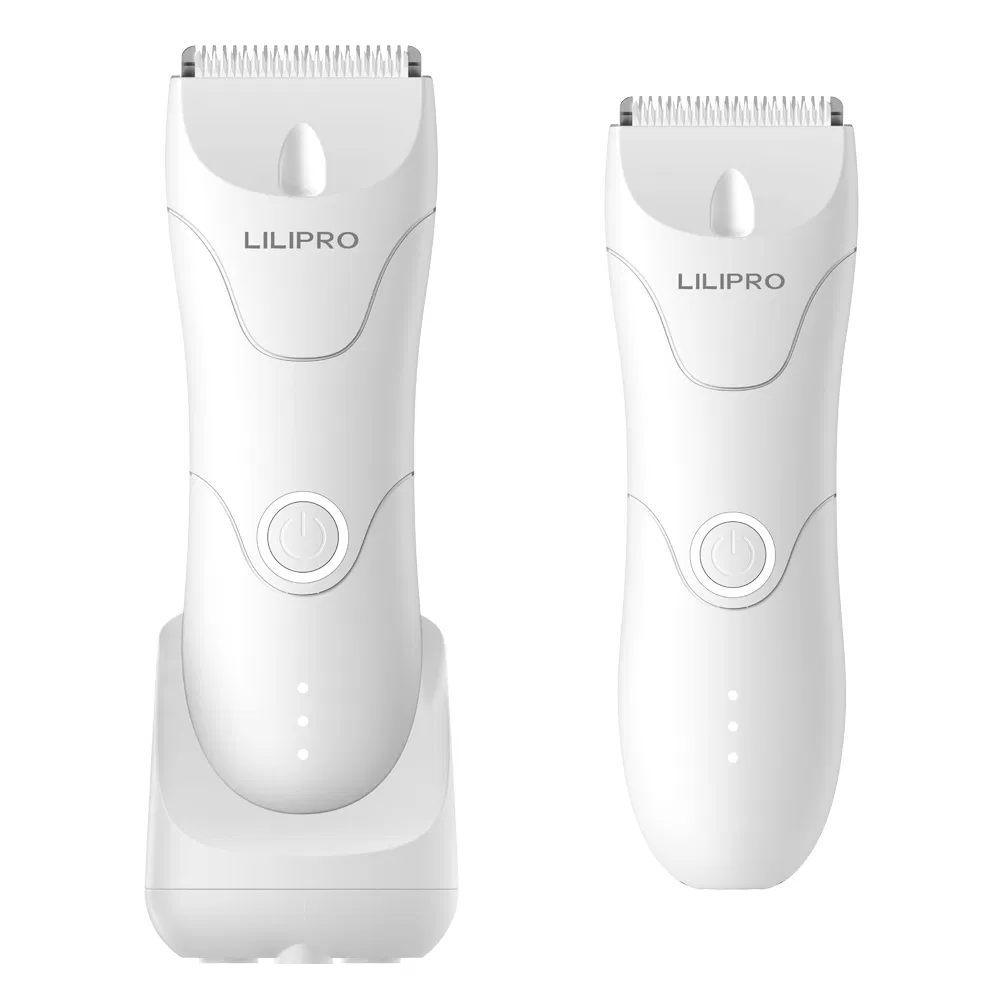 Lilipro B7 Body Hair Trimmer Groin Trimmer Replaceable Ceramic Blade Heads USB Recharge Dock Waterproof Electric Shaver for Men