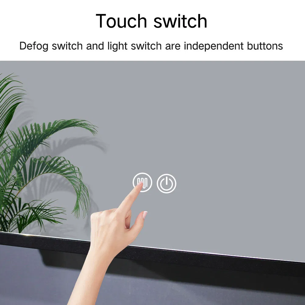 Anti-Fogging Mirror Lens LED Backlit Mirror Illuminated Bathroom Mirror Cabinet and Wall-Mounted Vanity Mirror Cabinet