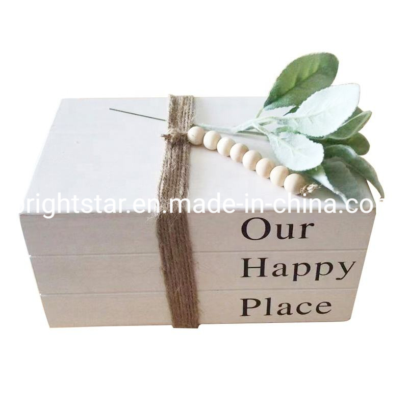 Home Decor Wooden Farmhouse Books Farmhouse Book Stacks Faux Book 3 Tiered Tray