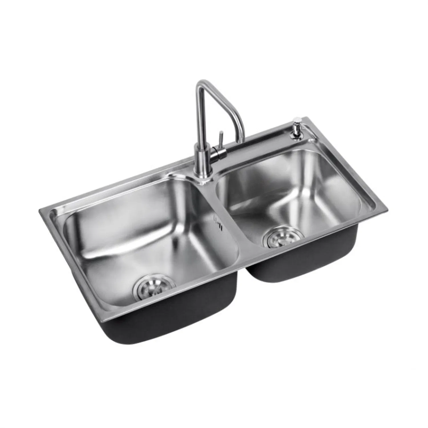 2013 Newest Stainless Steel Two Bowl Stretching Kitchen Sink