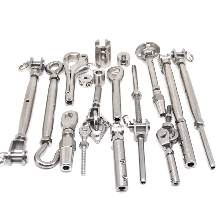 Custom Eye Hook Stub and Jaw Toggle Stainless Steel Rail Cable Wire Rope Turnbuckle