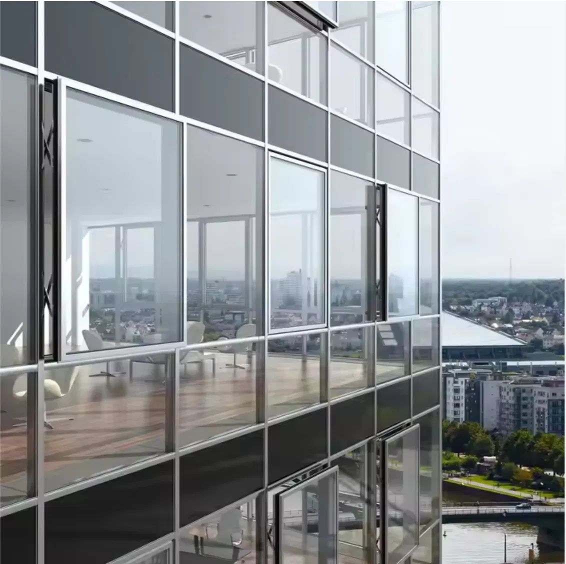 Thermal Resistant Aluminum&Glass Structure Curtain Wall System