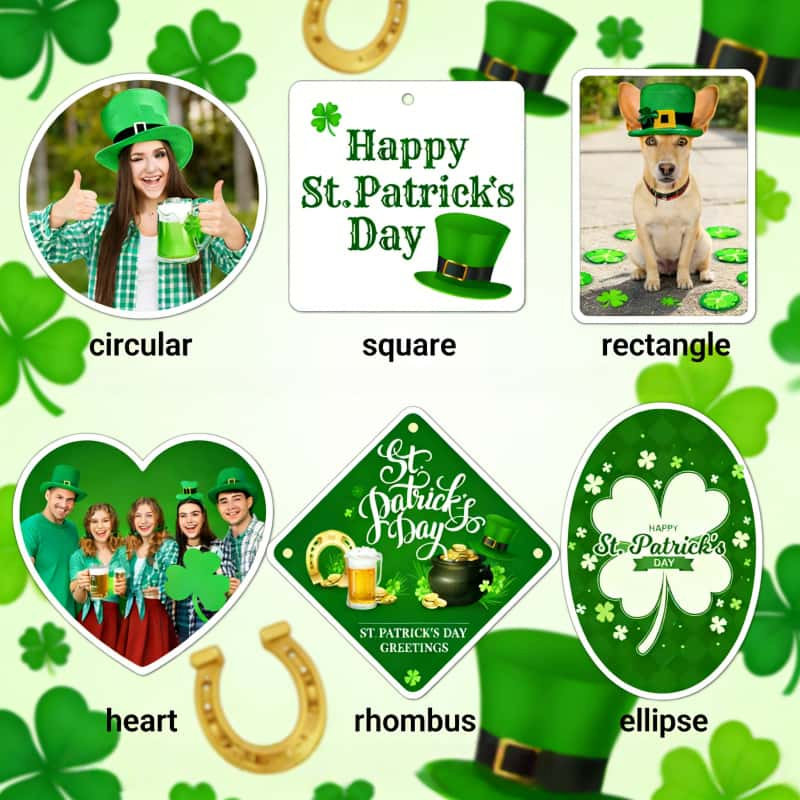 St. Patrick's Day Theme Custom Fragrances Tablets Double-Sided Hanging Decor for Clothing Labels