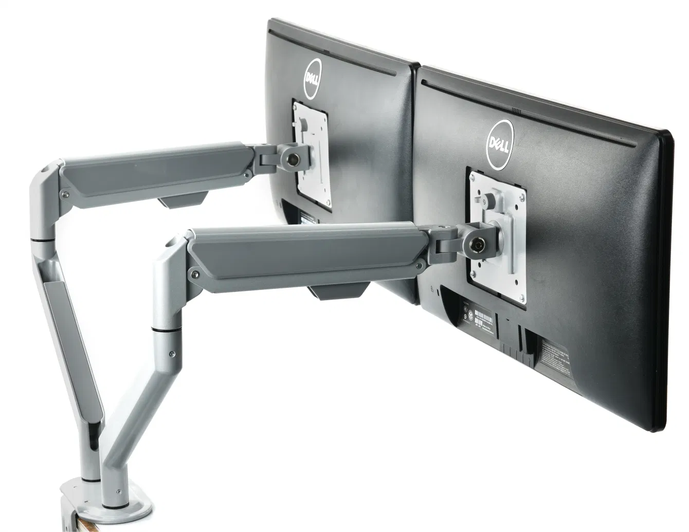 Газлифтовый кронштейн для двух мониторов с креплением на стол