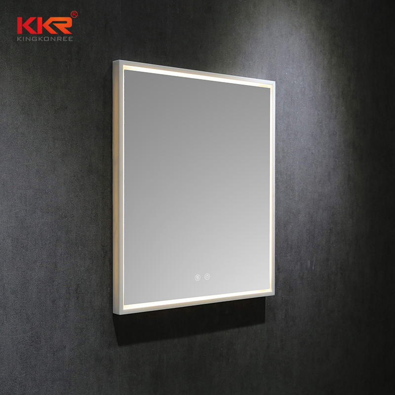 Hotel Marble Texture Solid Surface Frame Bathroom Mirror Mirrors
