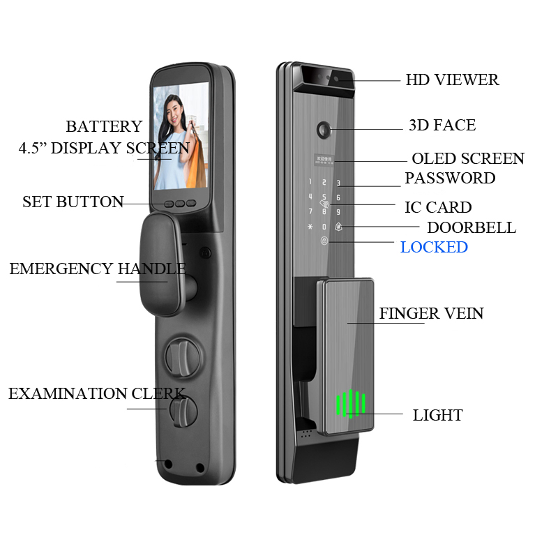 3D Face and Finger Vein Unlock Smart Lock