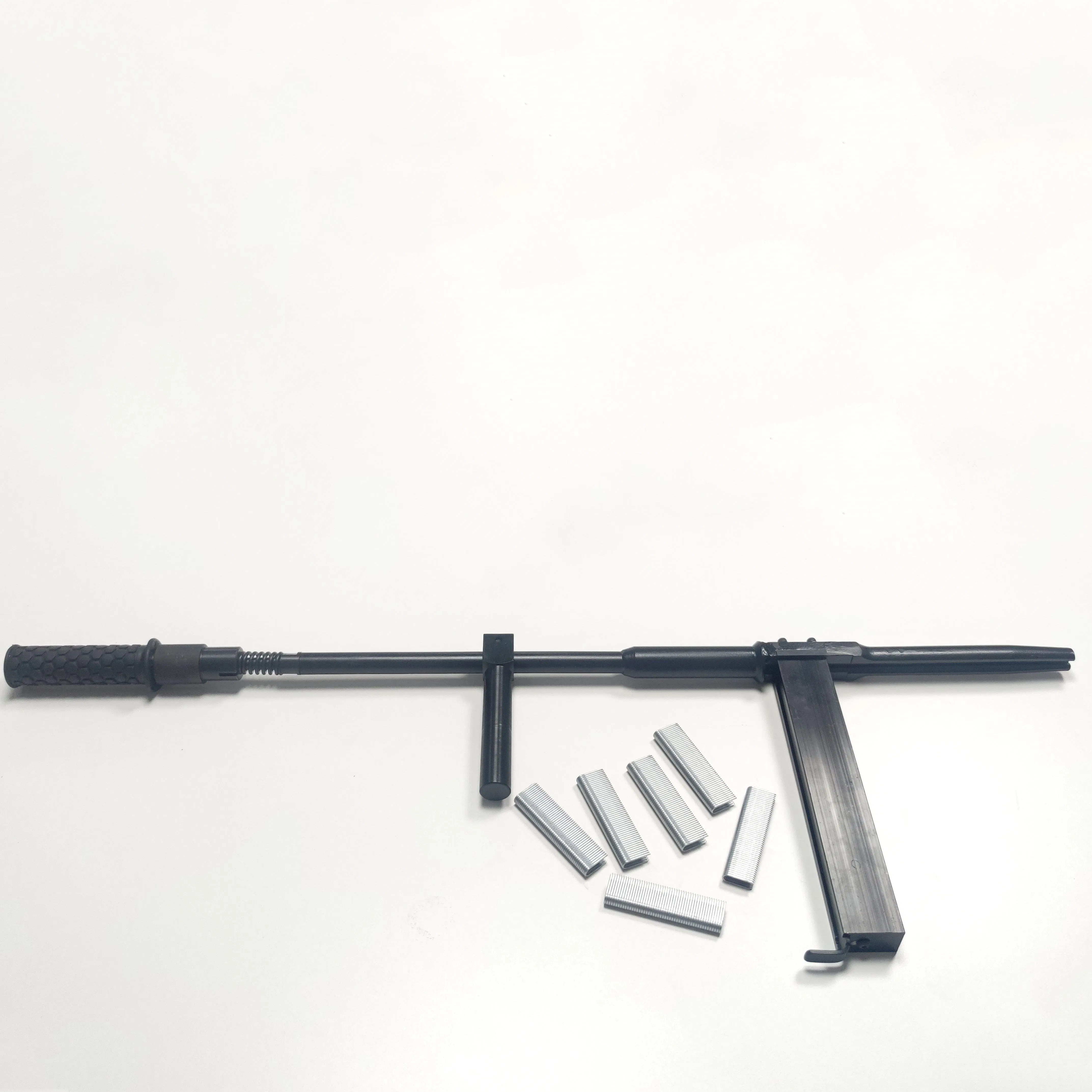 Long Handle Hand Tool Steel 22 mm U Crown Steel Metal Nailer Stapler Gun Pins