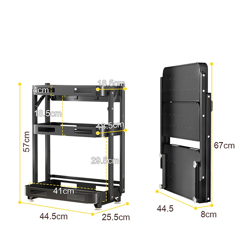 Настенная металлическая полка для специй черная
