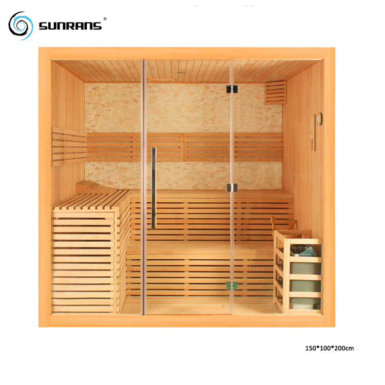 Sunrans Customized Wooden SPA Sauna 3 People Portable Wet Steam Sauna Room