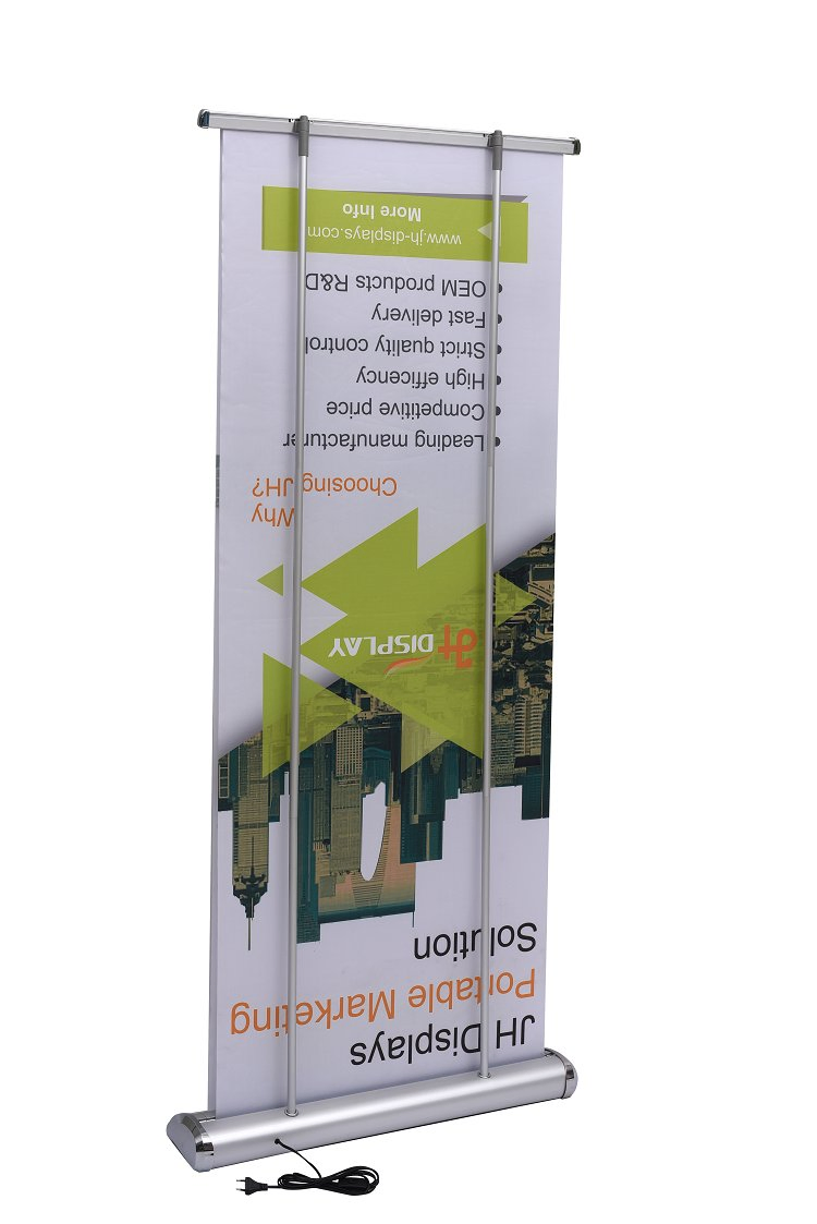 Outdoor Scrolling Aluminum Roll up Electric Banner Display Stand Retractable Banner for Advertising
